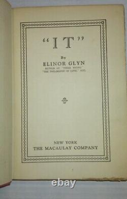 ÉDITION ORIGINALE DE 1927 EXTREMEMENT RARE. IT Par Elinor Glyn The Macaulay Company