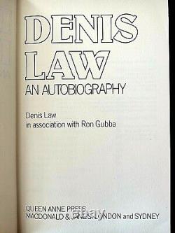 Édition originale signée de la première édition Denis Law Une autobiographie 1979