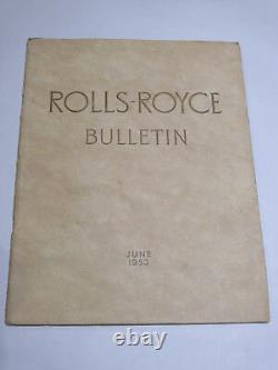 Ensemble de bulletins originaux de Rolls Royce, première édition, de 1952 à 1957