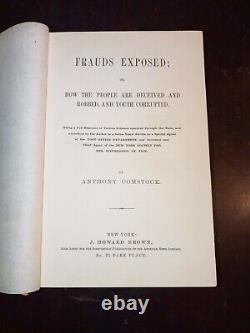 Fraudes exposées par ANTHONY COMSTOCK Première édition 1880 Censure Vice