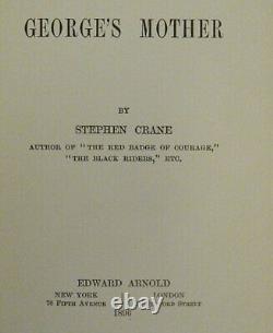 George's Mother De Stephen Crane 1896 Première Édition Avec Annonces Bal 4073
