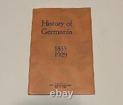 Histoire de Germania 1855-1929 Comté de Potter PA Pennsylvanie Livre 1938 RARE