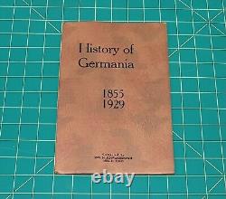 Histoire de Germania 1855-1929 Comté de Potter PA Pennsylvanie Livre 1938 RARE