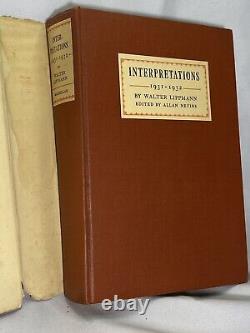 Interprétations par Walter Lippmann Première édition 1932 Livre vintage avec couverture