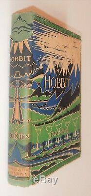 J. R. R. Tolkien, Bilbo Le Hobbit 1ère Édition, 2ème Imp, Original Jacket Unrestored