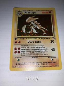 Kabutops Pokemon Card Première 1ère Édition Holo Foil Propriétaire Original Ex-mint Fossil