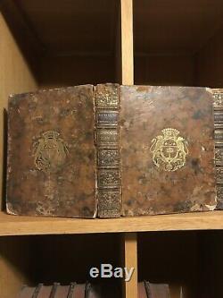 L'histoire Du Monde 1700s 39 Livres Anciens Nombreux En Cuir Set Cartes Dépliantes Egypte Rome