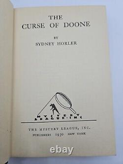 La Malédiction de Doone par Sydney Horler copyright 1930 Mystère Première Édition VTG