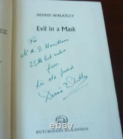 Le Mal en Masque par Dennis Wheatley. Première édition dédicacée et signée.