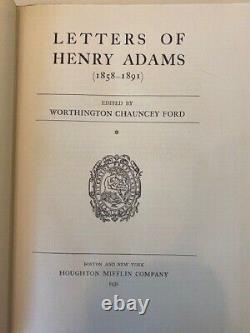 Lettres de Henry Adams (Deux Volumes) / Première Édition, 1930 & 1938