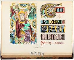 Lithographie Médiévale Enluminée Église Bible Manuscrit Codex Color Book Ancient