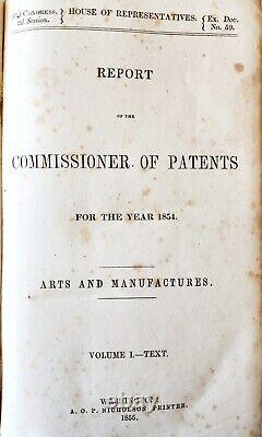 Maison du commissaire aux brevets de la Chambre des représentants 1855 Victorian HC Première édition Vol 1 HBS