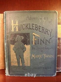 Mark Twain Première Édition Set Collection Signé 1867-1949 Huckleberry Finn Rare