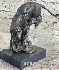 Miguel Lopez Milo 100% Solid Bronze Cougar Mt Lion Edition Collector Signé Art