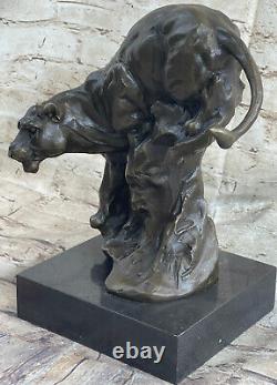 Miguel Lopez Milo 100% Solid Bronze Cougar Mt Lion Edition Collector Signé Art