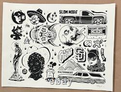Mike Giant X Delano Garcia'slow Mode' Noir, 2022 Ltd. Edition Imprimer Og Giant