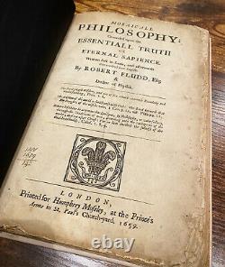 Mosaicall Philosophie De Robert Fludd 1659 Première Édition Anglaise Rare! Occulte
