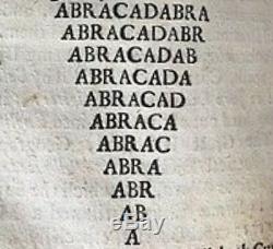 Occulte 1696 John Aubrey Miscellanies Omens Magick Abracadabra Apparitions Spells