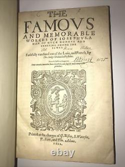 Première Édition Anglaise De Josephus! (imprimé En 1602!) Histoire Antique Juifs Bibliques
