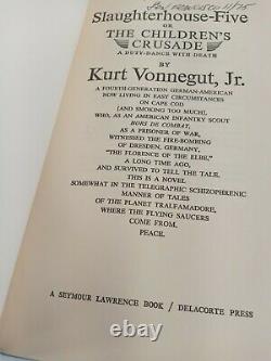 Première Édition De Slaughterhouse-five 1st Printing Kurt Vonnegut Jr. 1969