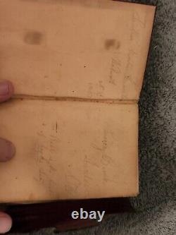 Première Édition Red Leather Bound Antique 1846 Sainte Bible Société Biblique Américaine