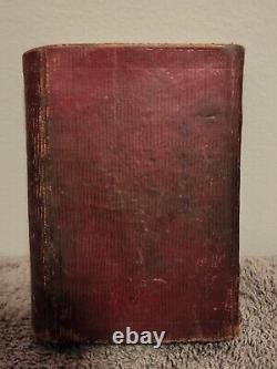 Première Édition Red Leather Bound Antique 1846 Sainte Bible Société Biblique Américaine