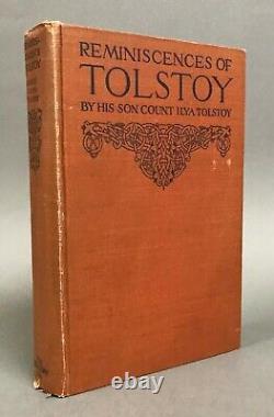 Première édition dédicacée de 'Les Souvenirs de Tolstoï' par Ilya Tolstoï, Century Co. 1914