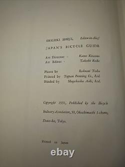 Première édition du livre Guide des vélos du Japon 1951 de l'Association de l'industrie du vélo
