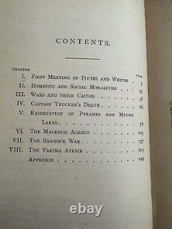 Rare 1883, 1er Ed, Vie Parmi Les Piutes, Sarah Winnemucco Hopkins
