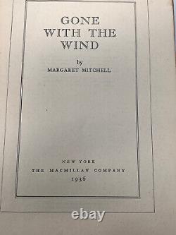Rare Gone Wind The Wind De Margaret Mitchell True Première Édition Juin 1936