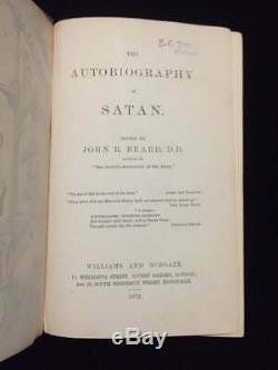 Rare L'autobiographie De Satan 1872 Occulte Théologie / Démonologie Antique Book
