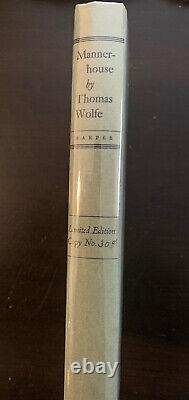 Rare, Mannerhouse Limitée Première Édition 1948 Prologue en Trois Actes Par T Wolfe