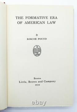 Roscoe Pound L'eer Formative De La Loi Américaine 1938 1ère Ed Avec Dj Signé