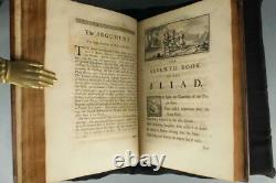 Scarce 1715 Homer's Iliad Alexander Pope Première Édition Quarto En Cuir 11.5