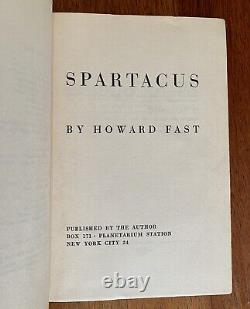 Signé, Première Édition, Spartacus, Howard Fast, 1951, Première Édition Veste À Poussière