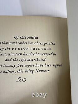 Toi qui as des rêves Maxwell Anderson Signé Première Édition 1925, #20 sur 1000