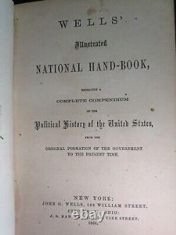 Très Rare 1864 Première Édition National Hand-book, Présidents Portraits, 1er Gov