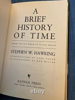 Une brève histoire du temps Stephen W. Hawking PREMIÈRE ÉDITION PREMIÈRE IMPRESSION Relié 1988