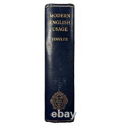 Usage moderne de l'anglais - Relié par H. Fowler 1927 première édition Quatrième impression