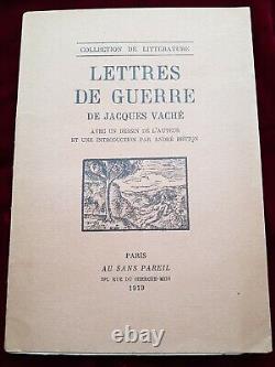 VACHE Lettres De Guerre PREMIÈRE ÉDITION Limitée 1919 Surréalisme RARE Art DADA