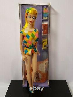 Vintage 1966 Color Magic Lemon Yellow Barbie Doll 1ère Édition Avec Boîte Origine