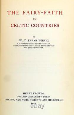 W Y Evans Wentz 1ère Édition 1911 La Fée-foi Dans Les Pays Celtiques Couverture Rigide