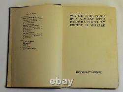 Winnie The Pooh Par A A Milne First Edition First Print Ernest H. Shepard 1926