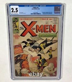 X-men #1 Cgc 2.5 Mega Cley! (1ère Apparition Et Origine De X-men!) 1963 Marvel Comics