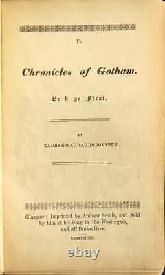 Zadragwagdagdoboribus / Les chroniques de Gotham Buik, première édition de 1856