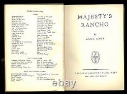 Zane Grey Majesty's Rancho 1938 1942 État 1er Ed Service Édition Variant W Dj